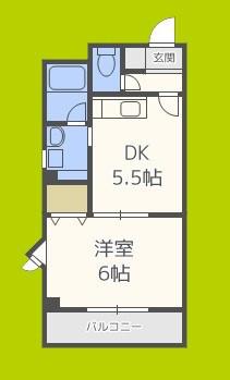グランシャリオ(1DK/3階)の間取り写真
