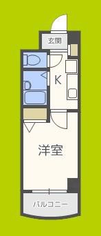 ノルデンハイム東三国II(1K/4階)の間取り写真