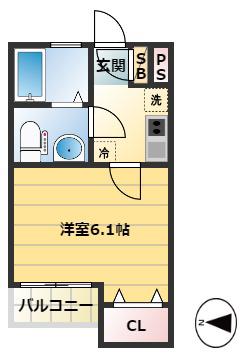 グランシーズ天王台(1K/3階)の間取り写真