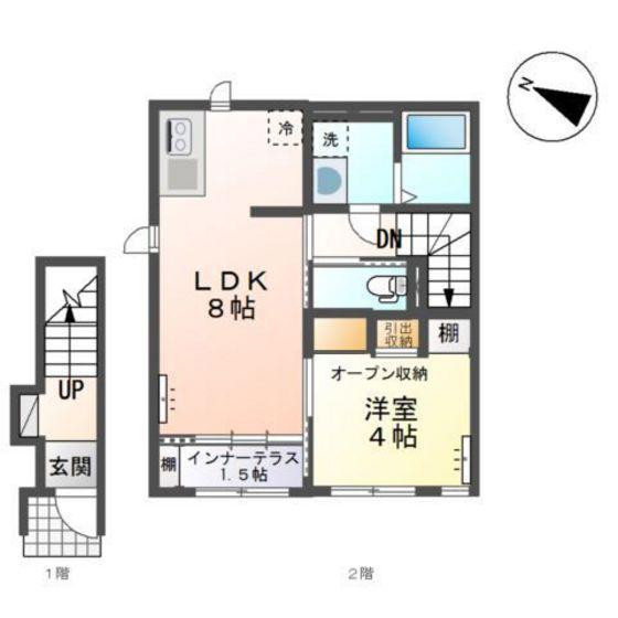 アインタウゼント3(1LDK/2階)の間取り写真
