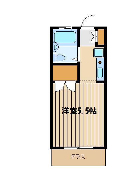 メゾン長瀬(ワンルーム/1階)の間取り写真