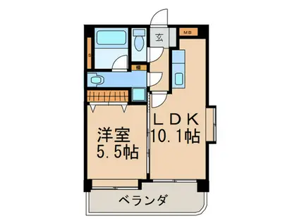 TSUBAME(1LDK/4階)の間取り写真