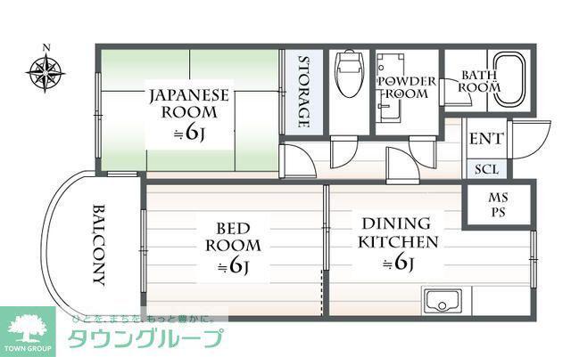第2チャイルドシティ(2DK/2階)の間取り写真