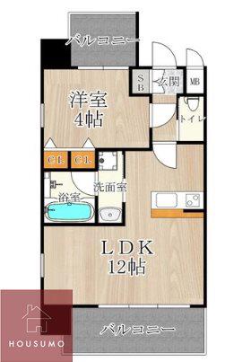 CITY SPIRE西中島(1LDK/6階)の間取り写真