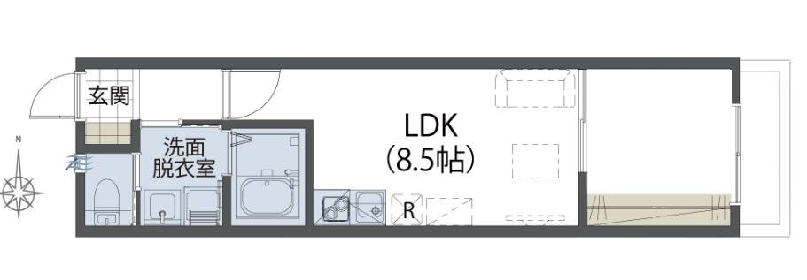 SIESTADUO一橋学園CONTEMUSEO イースト棟(1LDK/2階)の間取り写真
