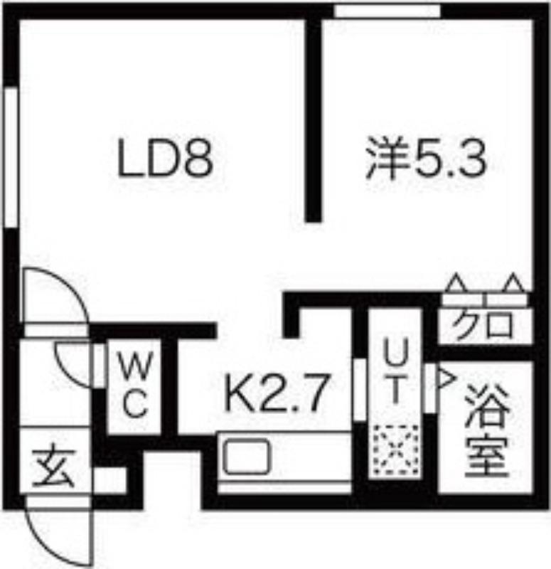 KOKOMO北13条(1LDK/3階)の間取り写真