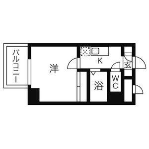 メッセ平針(1K/4階)の間取り写真