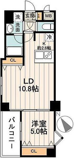菱和パレス小石川後楽園(1LDK/2階)の間取り写真