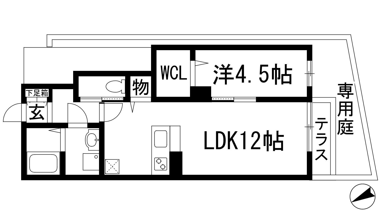 サニーコート(1LDK/1階)の間取り写真
