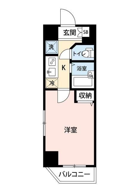 マイナビSTAY三田パークホーム(1K/8階)の間取り写真