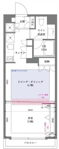 WILLDO清澄(1LDK/5階)の間取り写真
