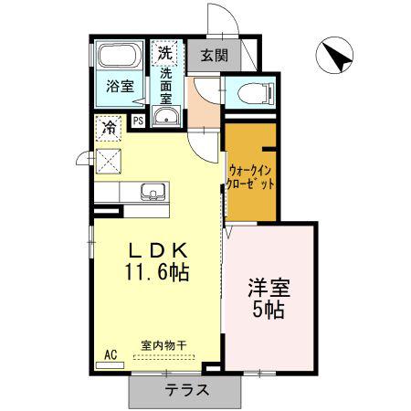 メゾン・エトワール(1LDK/1階)の間取り写真
