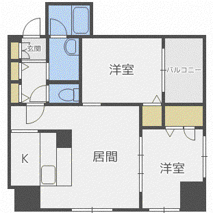 パルティーレ創成イースト(2LDK/3階)の間取り写真