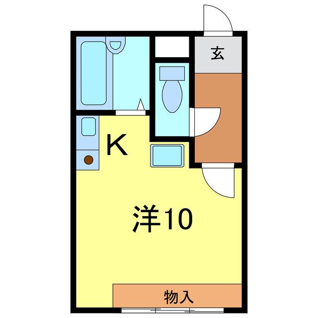 コーポイーストK(ワンルーム/3階)の間取り写真