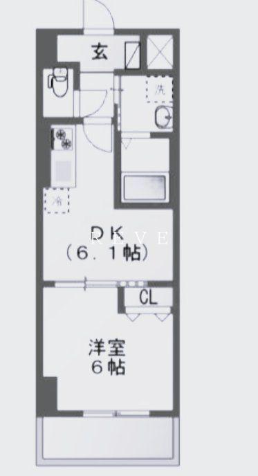 フローラ小石川(1DK/2階)の間取り写真