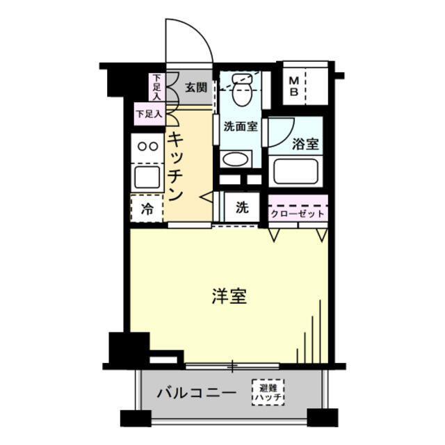 レピュア池袋(1K/4階)の間取り写真