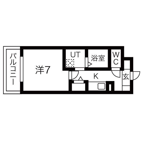 BERG FUJINOMORI(1K/3階)の間取り写真