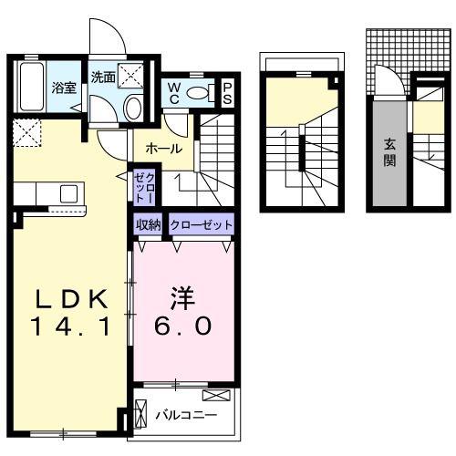 セレーノ フロンテ(1LDK/3階)の間取り写真