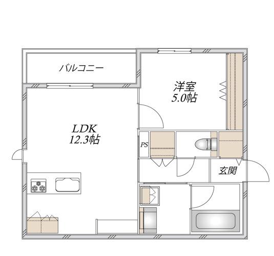 MAISON SARKLAND(1LDK/2階)の間取り写真