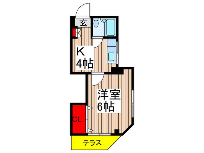ミヤタハイツ(1K/1階)の間取り写真