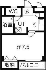 ALLOGGIO(1K/1階)の間取り写真