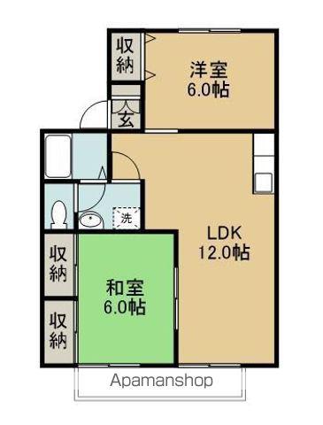 セジュールコバエ(2LDK/2階)の間取り写真