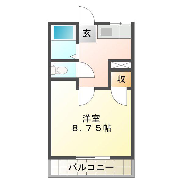 ヴィラマリーナ(1K/2階)の間取り写真