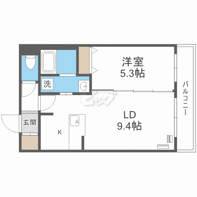 アルファスクエア福住2条(1LDK/3階)の間取り写真