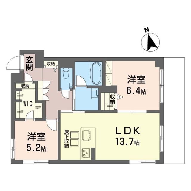 ソレイユ ルヴァン(2LDK/1階)の間取り写真