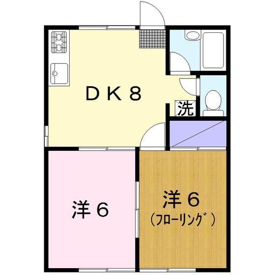 サンハウス(2DK/1階)の間取り写真