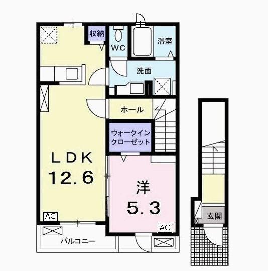 ブリアン グラス(1LDK/2階)の間取り写真