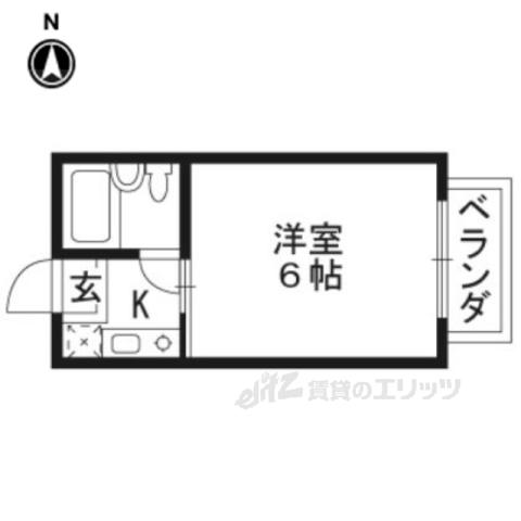 サニーハイツ(1K/2階)の間取り写真