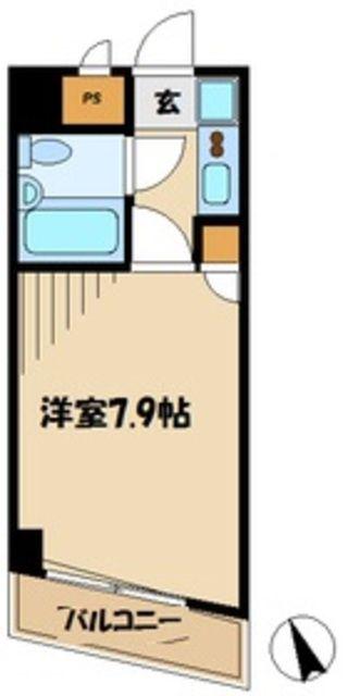 ハイツFK相模大野(1K/2階)の間取り写真