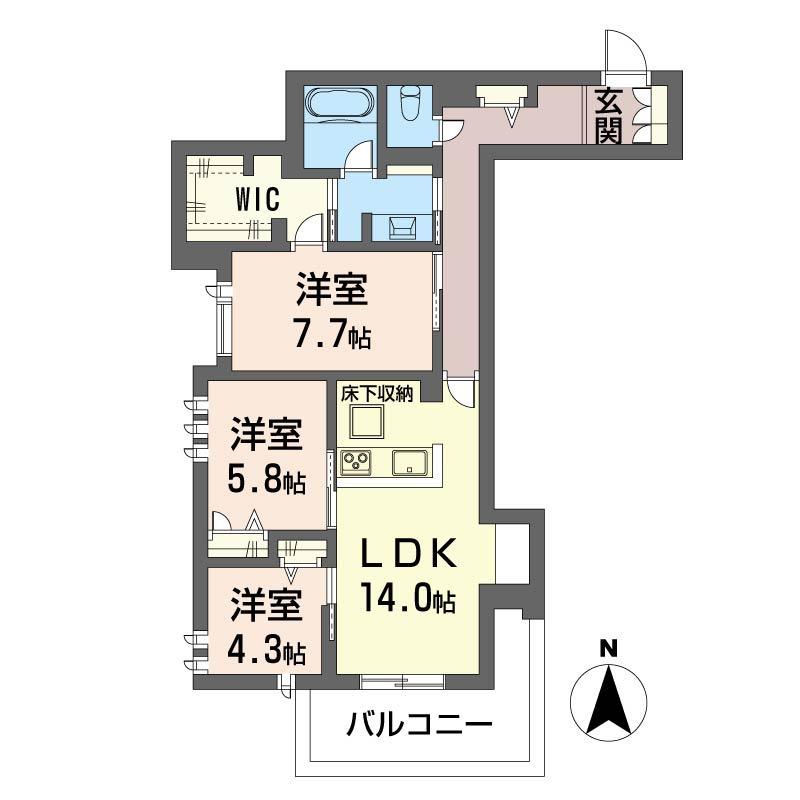 西武池袋線 富士見台駅 徒歩12分 3階建 新築(3LDK/1階)の間取り写真