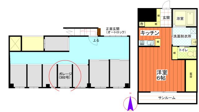 クレスト桃井(1K/3階)の間取り写真