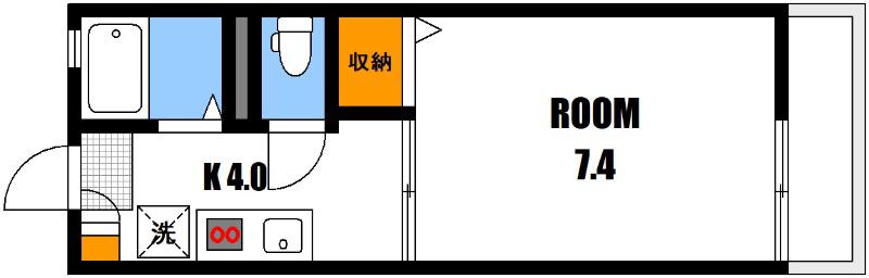 フォーレストヒルズ A棟(1K/2階)の間取り写真
