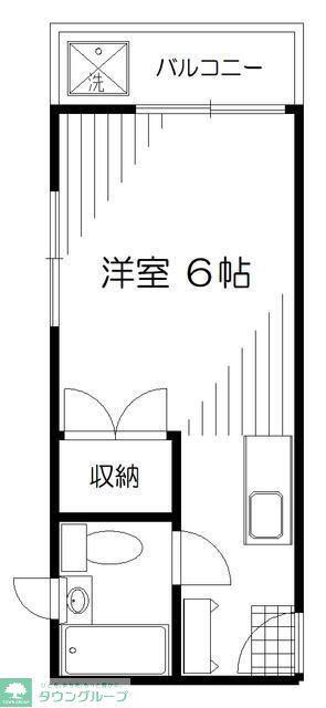 NT向原コーポ(ワンルーム/2階)の間取り写真