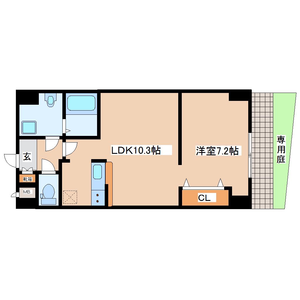 しゃとれ梅田町(1LDK/4階)の間取り写真