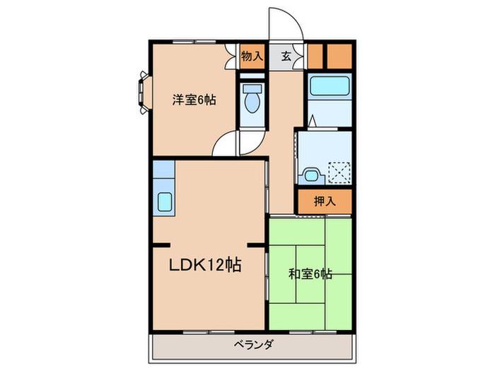 サンハイツヒカリ(2LDK/1階)の間取り写真