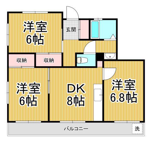 エーシーマンション(3DK/3階)の間取り写真