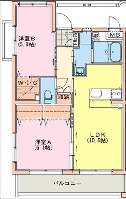 シャルテハイムV(2LDK/2階)の間取り写真