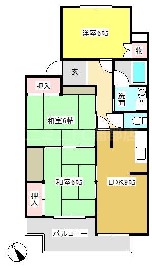 メゾン三ヶ根(3LDK/3階)の間取り写真