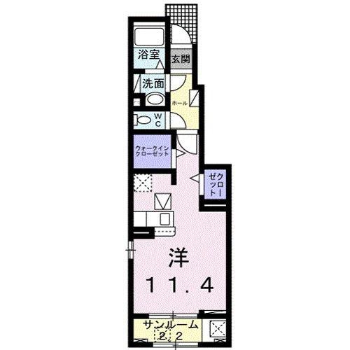 アーヴィア(ワンルーム/1階)の間取り写真