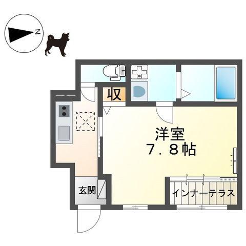 サンカーサ(1K/1階)の間取り写真