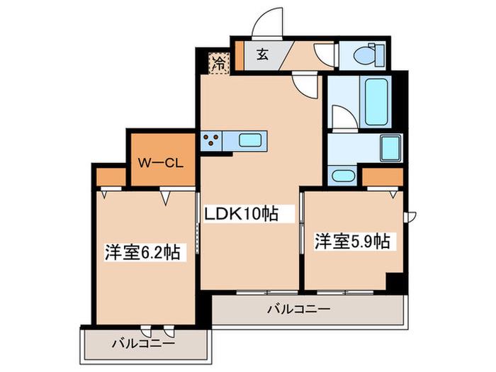 ダイワフラットIII(2LDK/2階)の間取り写真