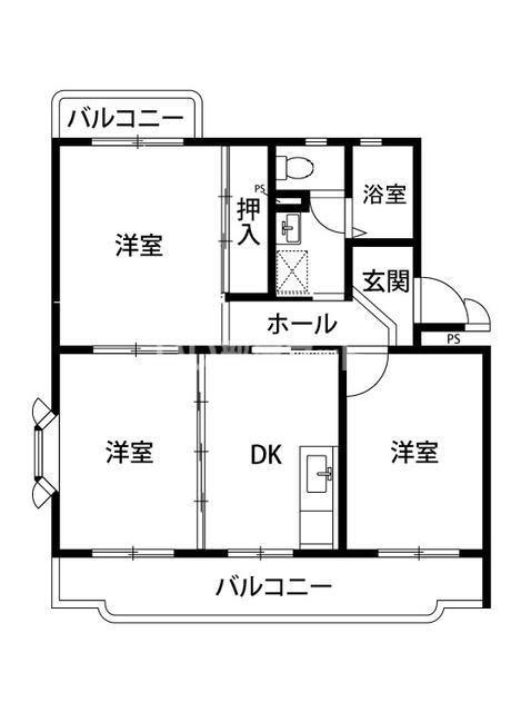 プラザM・M(3DK/2階)の間取り写真