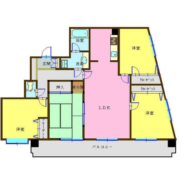インペリアル下関(4LDK/4階)の間取り写真