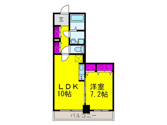 LA VIE CALME(1LDK/4階)の間取り写真