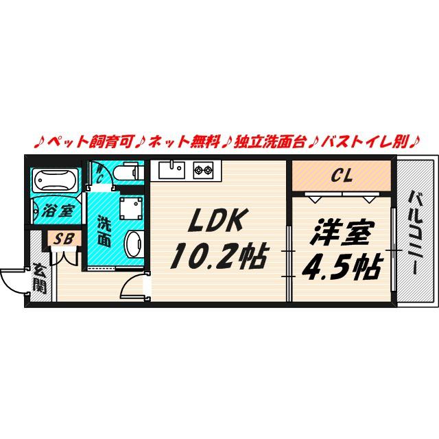 NIKE城東関目(1LDK/3階)の間取り写真