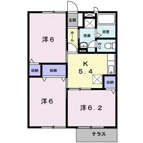 ニューエルディム翔I(3K/1階)の間取り写真